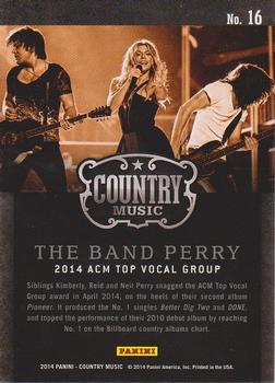 2014 Panini Country Music - Award Winners #16 The Band Perry Back