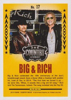 2014 Panini Country Music - Backstage Pass #17 Big & Rich Back
