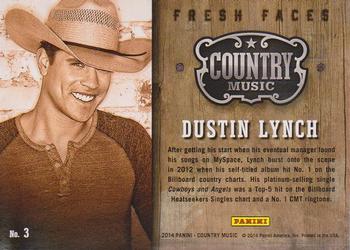 2014 Panini Country Music - Fresh Faces Green #3 Dustin Lynch Back