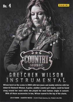 2014 Panini Country Music - Instrumental Green #4 Gretchen Wilson Back