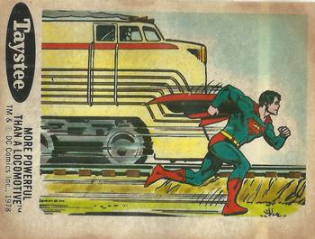 1978 Taystee Bread DC Superheroes Stickers #19 More Powerful Than A Locomotive Front