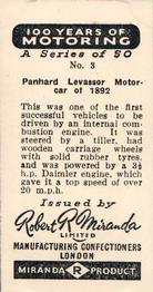 1955 Robert Miranda 100 Years of Motoring #3 Panhard Levassor Motor-Car of 1892 Back