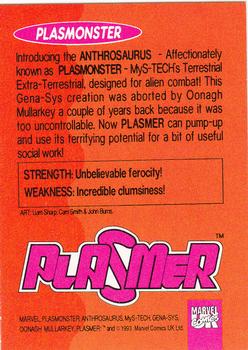 1993 Marvel UK Plasmer #1 Inserts #NNO Plasmonster Back