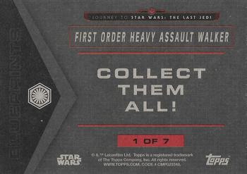 2017 Topps Star Wars Journey To The Last Jedi - Blueprints #1 First Order Heavy Assault Walker Back