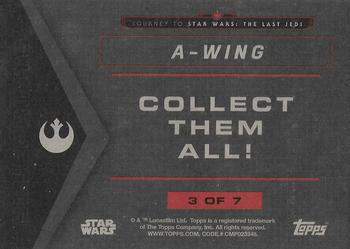 2017 Topps Star Wars Journey To The Last Jedi - Blueprints #3 A-Wing Back