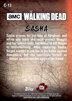 2017 Topps The Walking Dead Season 7 - Characters #C-13 Sasha Williams Back