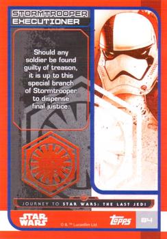 2017 Topps Star Wars Journey to the Last Jedi (UK Release) #84 Stormtrooper Executioner Back