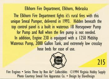 1994 Bon Air Fire Engines #215 Elkhorn, Nebraska - 1993 Smeal Pumper Back