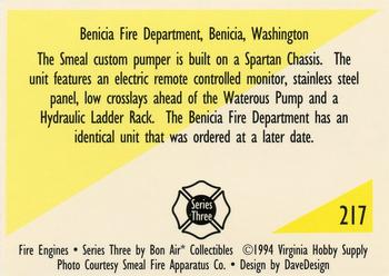 1994 Bon Air Fire Engines #217 Benicia, Washington - Smeal Custom Pumper Back