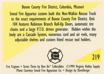 1994 Bon Air Fire Engines #219 Columbia, Missouri - Smeal Rescue Truck Back