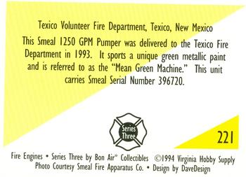 1994 Bon Air Fire Engines #221 Texico, New Mexico - 1993 Smeal Pumper Back