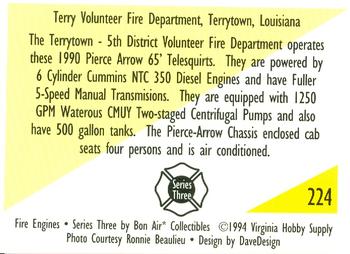 1994 Bon Air Fire Engines #224 Terrytown, Louisiana - 1990 Pierce Arrow Back