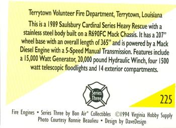 1994 Bon Air Fire Engines #225 Terrytown, Louisiana - 1989 Saulsbury Cardinal Back