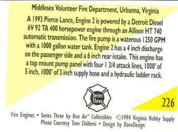 1994 Bon Air Fire Engines #226 Urbanna, Virginia - 1993 Pierce Lance Back