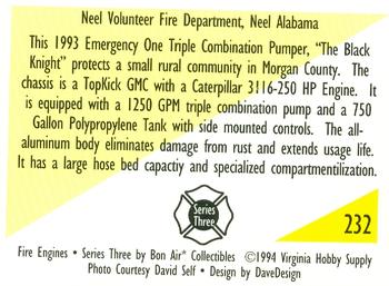 1994 Bon Air Fire Engines #232 Neel, Alabama - 1993 Emergency One Back