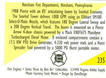 1994 Bon Air Fire Engines #235 Horsham, Pennsylvania - 1988 Pierce Snorkel Tower Back