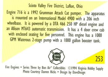 1994 Bon Air Fire Engines #253 LaRue, Ohio - 1992 Grumman Attack Cat Back