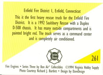1994 Bon Air Fire Engines #261 Enfield, Connecticut - 1992 Saulsbury Rescue Back