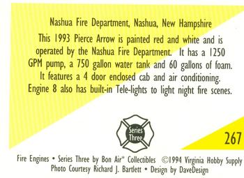 1994 Bon Air Fire Engines #267 Nashua, New Hampshire - 1993 Pierce Arrow Back