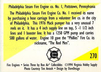 1994 Bon Air Fire Engines #270 Pottstown, Pennsylvania - 1976 Mack Pumper Back