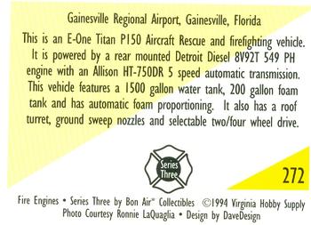 1994 Bon Air Fire Engines #272 Gainesville, Florida - E-One Titan Aircraft Rescue Back