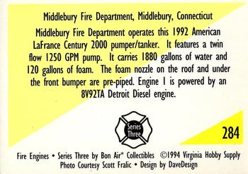 1994 Bon Air Fire Engines #284 Middlebury, Connecticut - 1992 American LaFrance Back