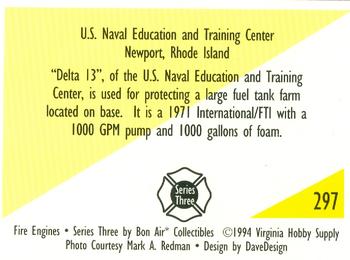 1994 Bon Air Fire Engines #297 Newport, Rhode Island - 1971 International/FTI Back