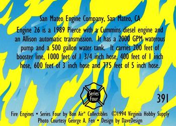 1994 Bon Air Fire Engines #391 San Mateo, CA - 1989 Pierce/Cummins Back