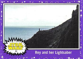 2017 Topps Star Wars Journey To The Last Jedi - Starfield Purple #93 Rey and her Lightsaber Front