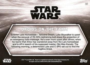 2018 Topps Star Wars: A New Hope Black & White #25 Droids on the Farm Back