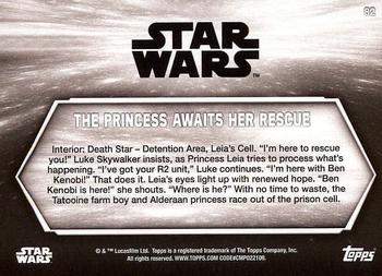 2018 Topps Star Wars: A New Hope Black & White #82 The Princess Awaits her Rescue Back