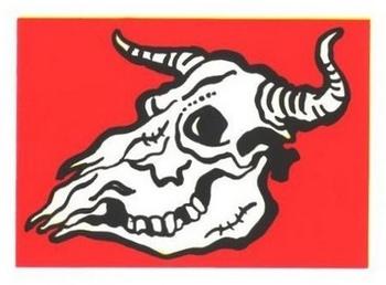 1961 Leaf Spook Stories - Stickers #NNO Bull Skull Front