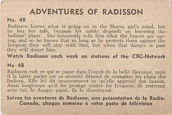 1957 Parkhurst Adventures of Radisson (V339-1) #48 Radisson knows what is going on Back
