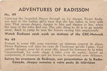 1957 Parkhurst Adventures of Radisson (V339-1) #49 Carrying the beautiful Huron Back