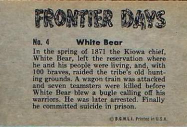 1953 Bowman Frontier Days (R701-5) #4 White Bear Back