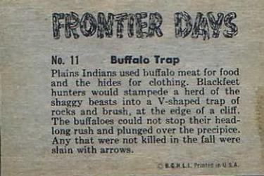 1953 Bowman Frontier Days (R701-5) #11 Buffalo Trap Back