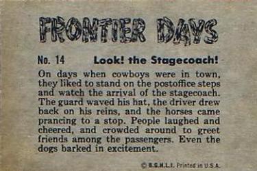 1953 Bowman Frontier Days (R701-5) #14 Look! The Stagecoach Back