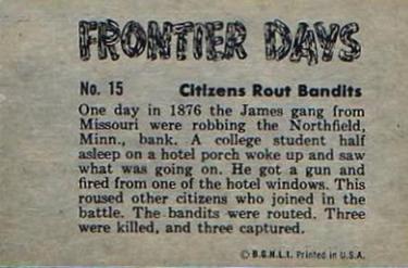 1953 Bowman Frontier Days (R701-5) #15 Citizens Rout Bandits Back