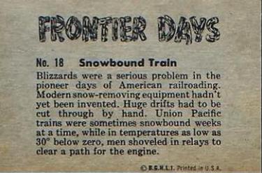 1953 Bowman Frontier Days (R701-5) #18 Snowbound Train Back