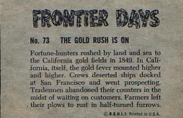 1953 Bowman Frontier Days (R701-5) #73 The Gold Rush Is On Back