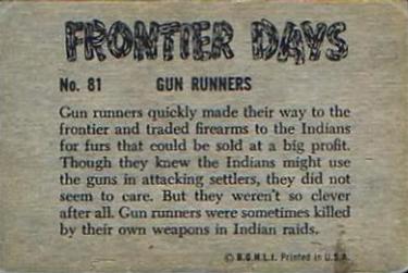1953 Bowman Frontier Days (R701-5) #81 Gun Runners Back