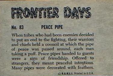 1953 Bowman Frontier Days (R701-5) #83 Peace Pipe Back