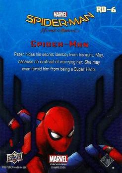 2017 Upper Deck Marvel Spider-Man: Homecoming Walmart Edition #RB-6 Spider-Man - Peter hides his secret identity from Back