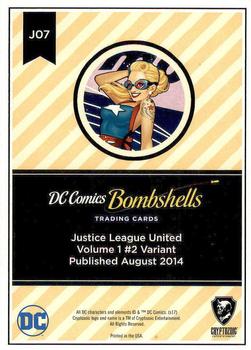 2017 Cryptozoic DC Comics Bombshells - Copper Deco Foil #J07 Justice League United - Volume 1 #2 Back