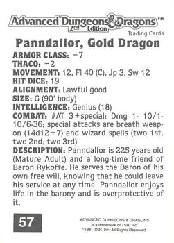 1991 TSR Advanced Dungeons & Dragons #57 Panndallor, Gold Dragon Back