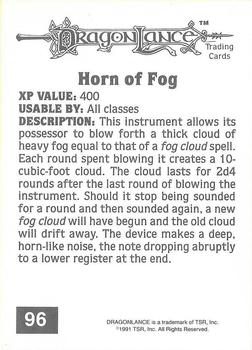 1991 TSR Advanced Dungeons & Dragons #96 Horn of Fog Back