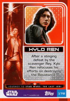 2017 Topps Star Wars Journey to the Last Jedi (UK Release) - Shiny Cards #172 Kylo Ren Back
