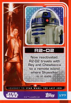 2017 Topps Star Wars Journey to the Last Jedi (UK Release) - Shiny Cards #177 R2-D2 Back