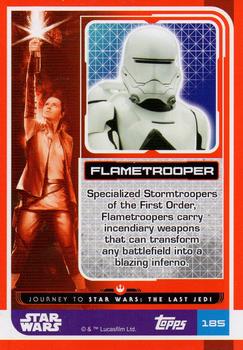 2017 Topps Star Wars Journey to the Last Jedi (UK Release) - Shiny Cards #185 Flametrooper Back