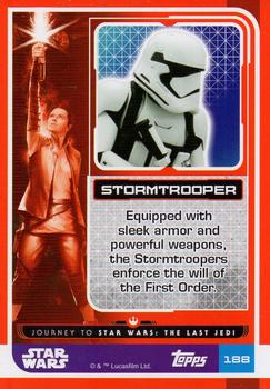 2017 Topps Star Wars Journey to the Last Jedi (UK Release) - Shiny Cards #188 Stormtrooper Back